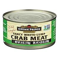 Crown Prince Fancy White Crab Meat, 6-ounce Cans (Pack of 6)