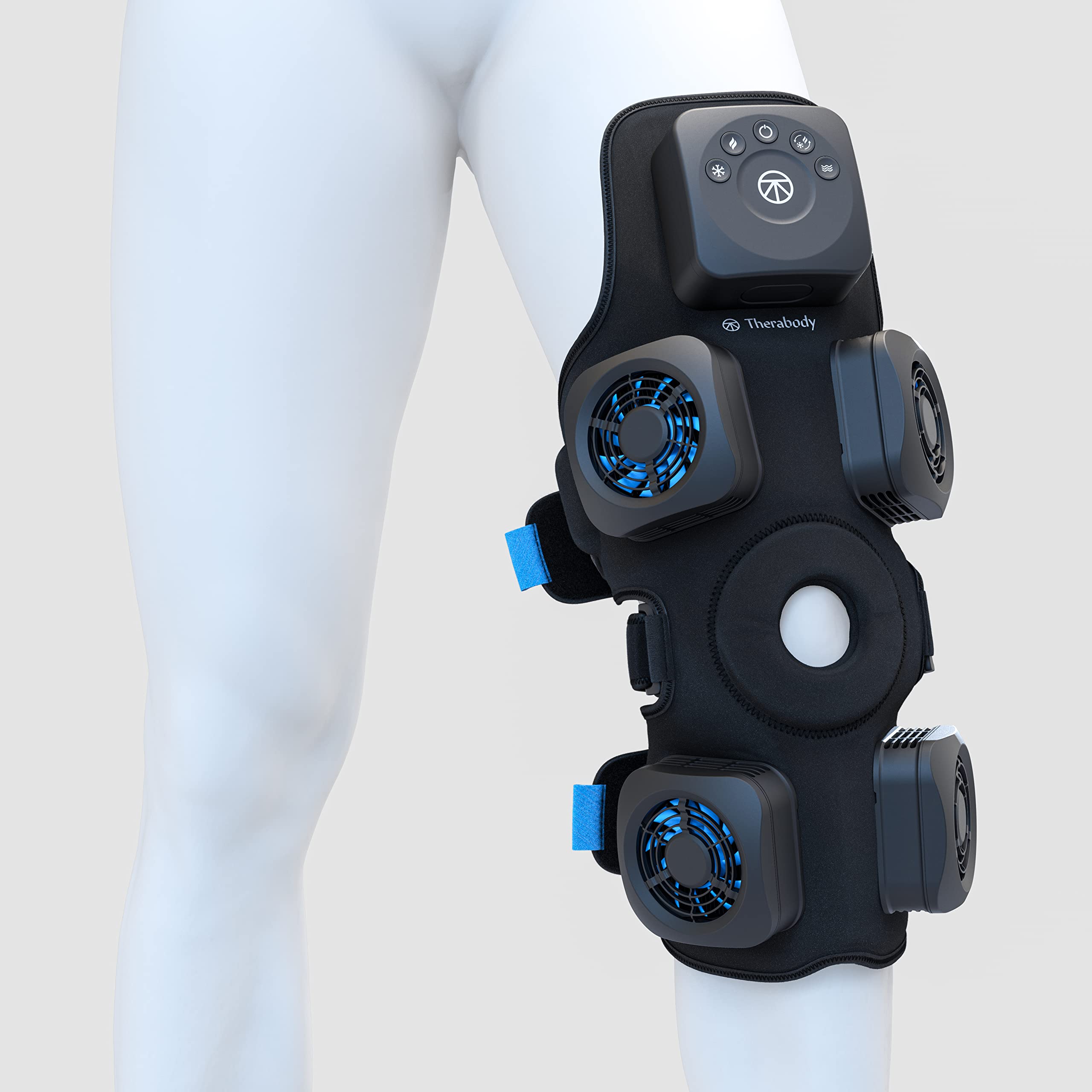 RecoveryTherm Knee - Contrast Therapy Wrap - Hot & Cold Vibration Recovery Knee Wrap for Athletes - Advanced Contrast Therapy for Knee Pain Relief Wrap with Cryothermal Technology - One Size Fits All