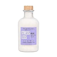 Stress Less Relax Mineral Salts - Soaking Relief for Men & Women - with Aromatherapy Ingredients of Lavender, Chamomile, Sage, & More - Soak & Relax 23 oz Bottle