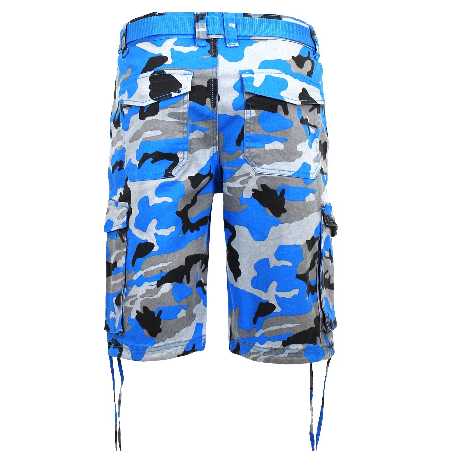 Victorious Men's Belted Ripstop Twill Camo Cargo Short