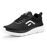 FitVille Men’s Walking Shoes Wide Width Max Cushioning Men’s Wide Sneakers Heel Pain Relief (Black, 15 Extra Wide)