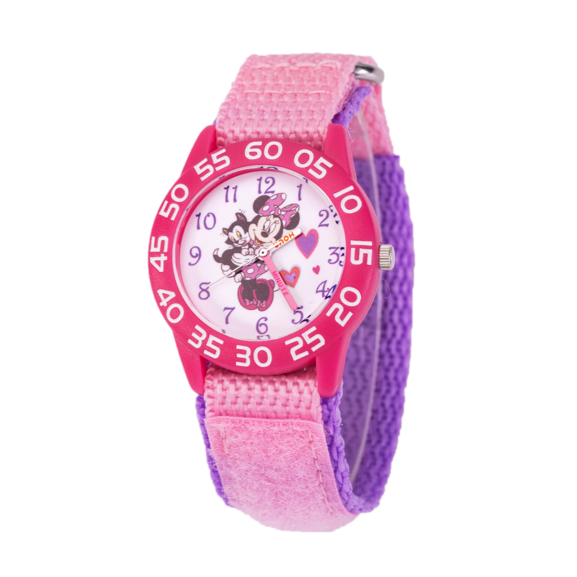 Disney Minnie Mouse Kids' Plastic Time Teacher Analog Quartz Nylon Strap Watch