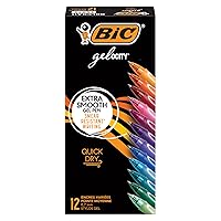 Gelocity Quick Dry Assorted Colors Gel Pens, Medium Point (0.7mm), 12-Count Pack, Retractable Gel Pens With Comfortable Full Grip