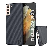 PunkCase S21 Carbon Fiber Case [AramidShield Series] Ultra Slim & Light Carbon Skin Made from 100% Aramid Fiber | Military Grade Protection for Your Galaxy S21 5G (6.2
