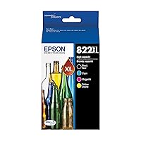 Epson 822 DURABrite Ultra Ink High Capacity Black & Color Cartridge Combo Pack (T822XL-XCS) Works with Workforce Pro WF-3820, WF-3823, WF-4820, WF-4830, WF-4833, WF-4834
