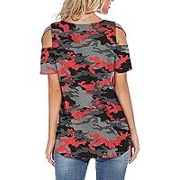 Yowablo Shirts Women's Stitching V-Neck Tops Short Sleeve Workout Casual Loose Tees