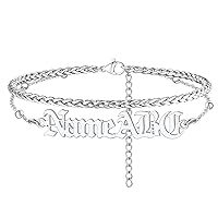 FindChic Stainless Steel Ankle Chain Bracelets for Women or Girls Cuban Curb/Figaro/Box Links Beach Foot Jewelry 8.5''-10.5'' Adjustable Anklet, with Jewelry Box
