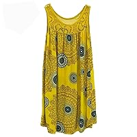 European and American Women's lace Printed Sleeveless Large Swing Loose Sexy Dress