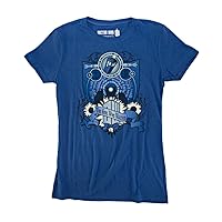 Doctor Who Coat of Arms Blue Juniors Tee (Small, Blue)