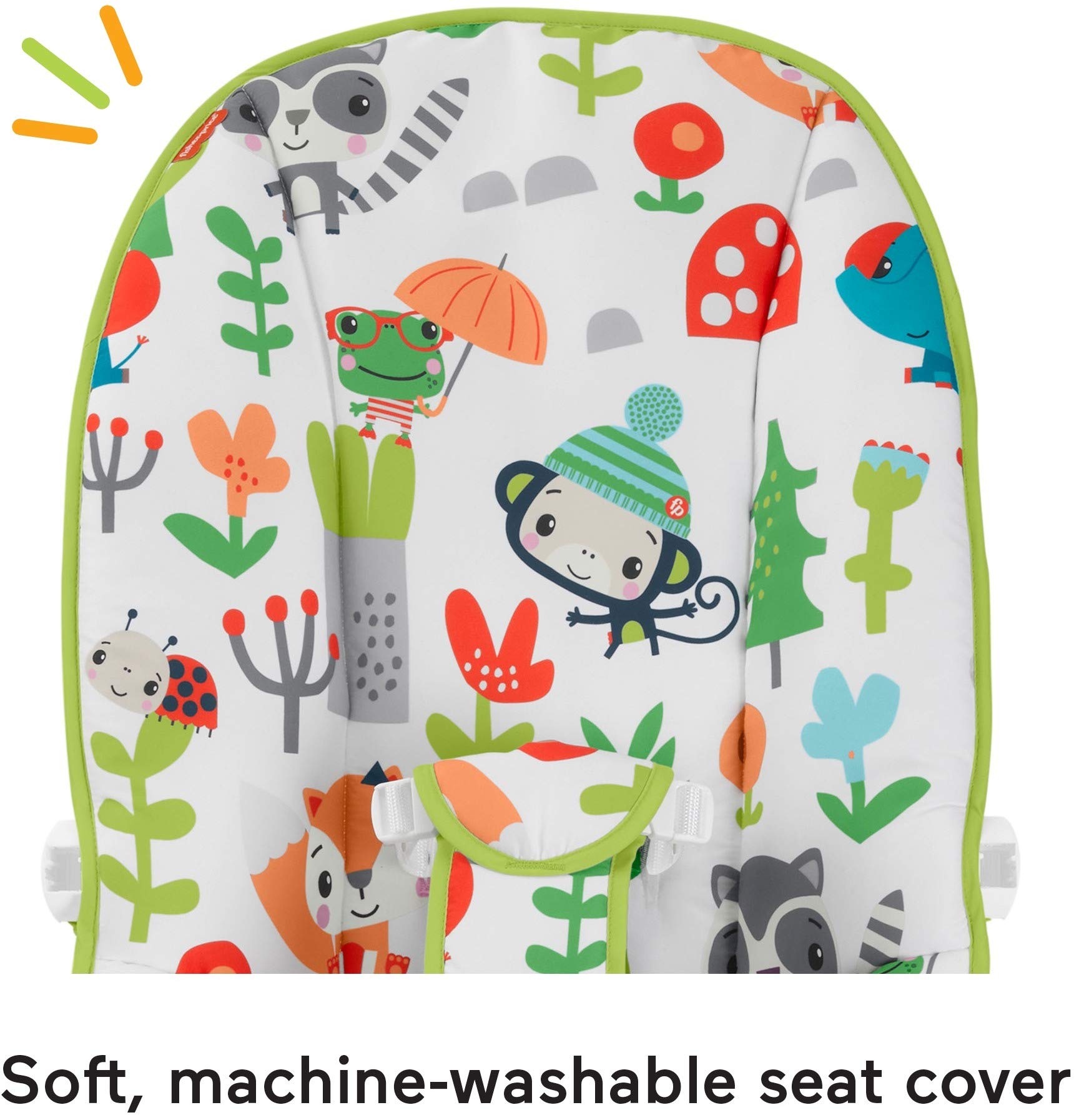 Fisher-Price Baby's Bouncer – Green, bouncing seat for soothing and play for newborns and infants [Amazon Exclusive]