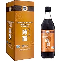 Chinese Black Vinegar, 3 Years Mature Aged Black Rice Vinegar, Chinkiang Vinegar, Zhenjiang Vinegar, 16.9 fl. Non-GMO Project Verified Vinegar