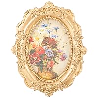 Picture Frames 3x5 Resin Antique Collage Photo Frame Mini Oval Ornate Wall Hanging Frames for DIY Jewelry Display Home Tabletop Decor