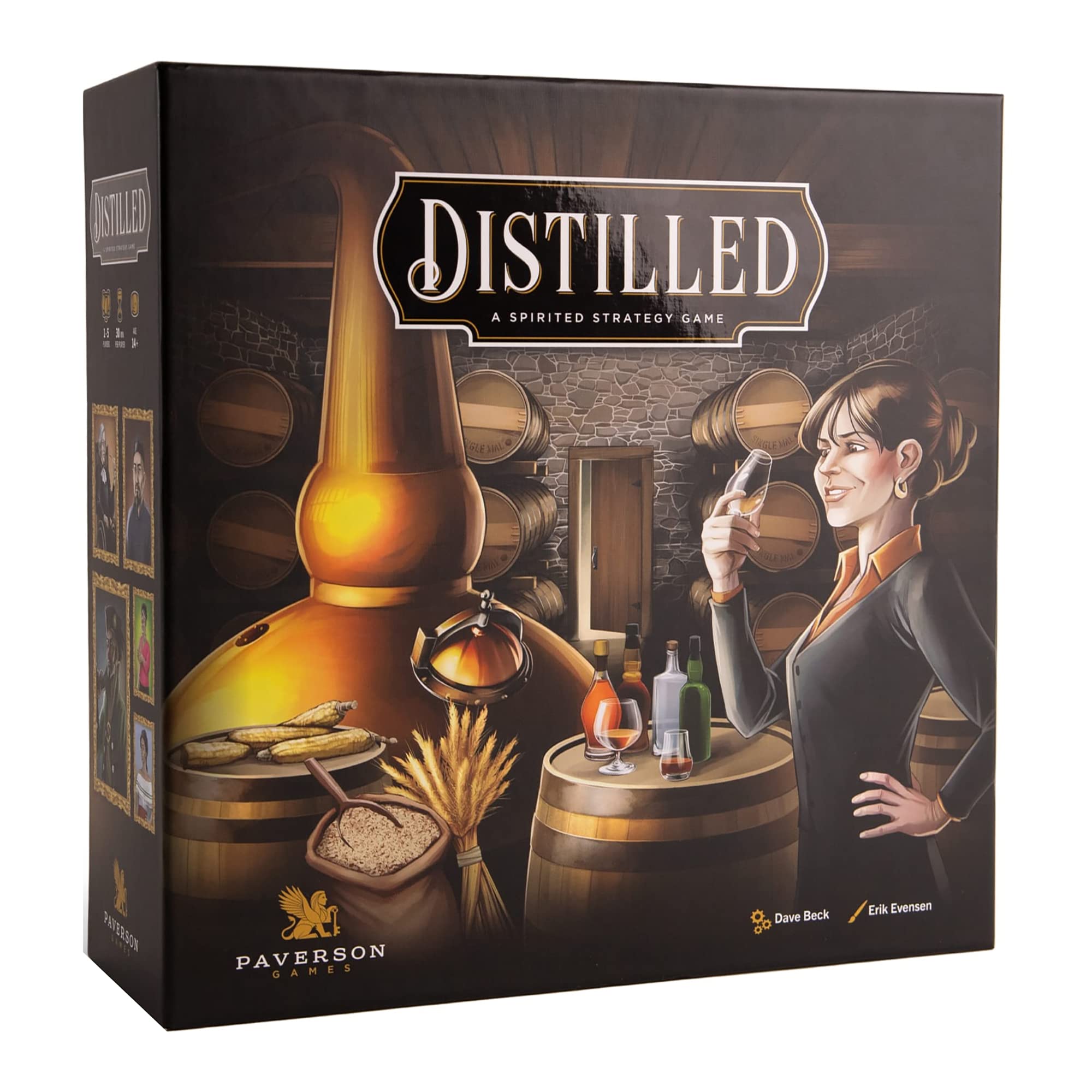 Distilled: A Spirited Strategy Game, Highly-Thematic Euro Game, Strie for The Title of Master Distiller, 30 Minute Play Time, for 1 to 5 Players, Ages 14 and up
