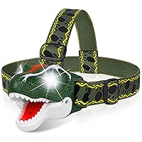 DX DA XIN Dinosaur Headlamp T-Rex LED Headlamps for Kids Flashlights Camping Gear - Dinosaur Toys for Boys Girls Toddlers Outdoor Toys for Kids Birthday Easter Basket Stuffers