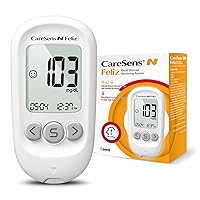 CareSens N Feliz Blood Glucose Monitoring System - Meter Only - 1 Diabetes Blood Glucose Meter, 1 User Guide, 1 Quick Reference guide, 1 Case & 1 CR 2032 Battery