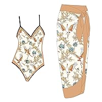 Cheeky Bikini Sets for Women Curvy Womens 1 Piece Swimsuits Athletic UP Two Piece Vintage Print Swimsuit Monok