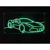 Racing Rallying Luxury Sporty Car Race Super Vehicle Transportation, Sports Theme Handmade EL Wire Neon Light Sign, Home Decor Wall Art, Blue