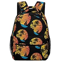 Tropical Beach Travel Laptop Backpack Casual Daypack with Mesh Side Pockets for Book Shopping Work