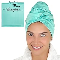 Microfiber Hair Towel Wrap for Women - Gift and Travel - Smooth like Silk - Curly, Wavy, Straight Hair Girls - Plopping Essential - Anti-Frizz, Fast Drying, Works Better than a Cotton T-Shirt