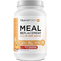 TransformHQ Meal Replacement Shake Powder 28 Servings (Peach Milkshake) - Gluten Free, Non-GMO
