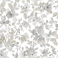 RoomMates RMK11235WP Neutral Watercolor Floral Peel and Stick Wallpaper
