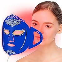 Red Light Therapy for Face and Neck, 7 Color Infrared LED Mask Device Professional Colorful for Facial Care, Red Light Phototherapy Beauty Silicone Facemask Machine for Home, Salon, Gym, SPA