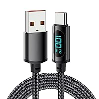 7A USB Type C Cable LED Display PD 100W Fast Charging USB C Data Cord Wire for Laptop Type-C USB C Cable Type C Charging Cable Power Adapter Cable Fast Charging