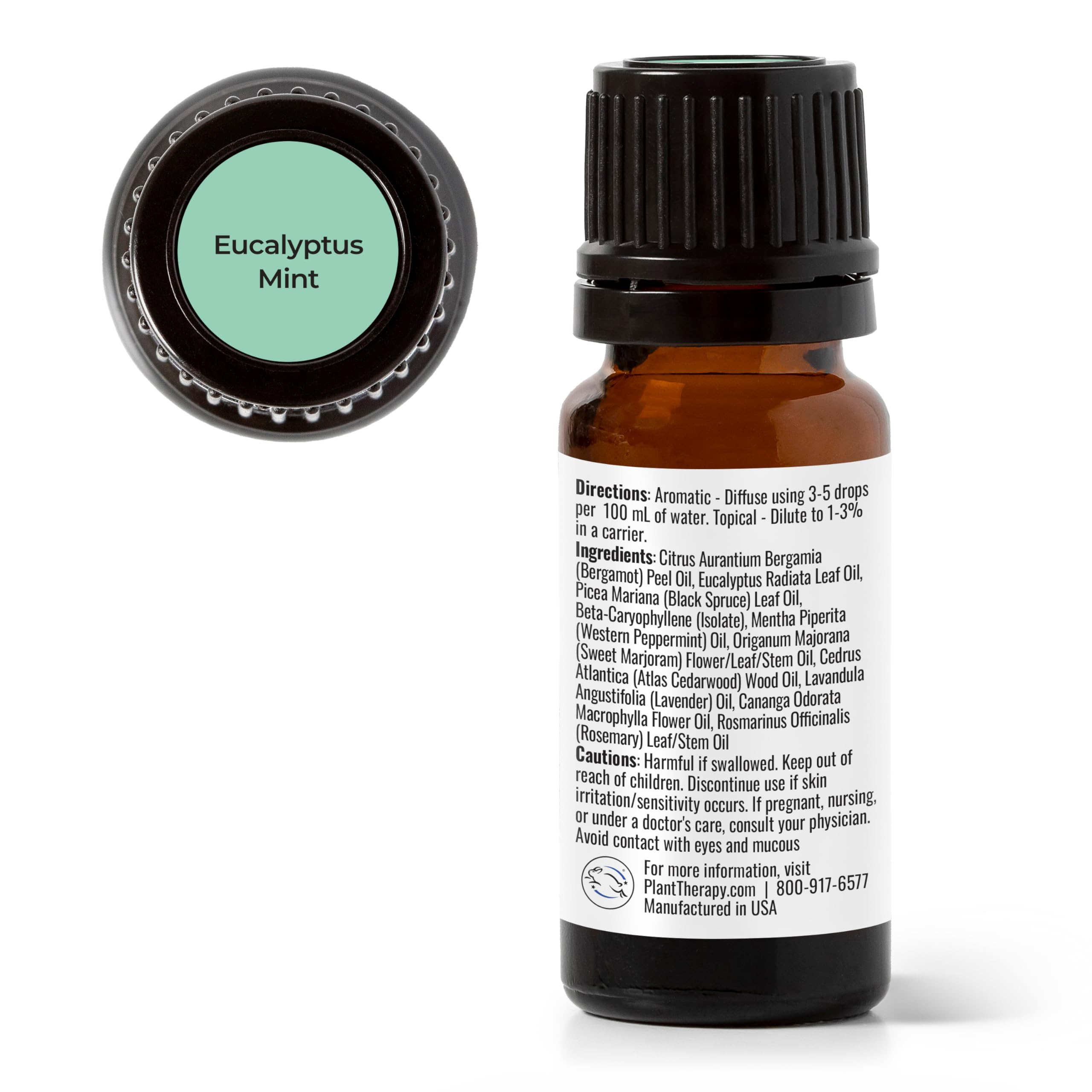 Plant Therapy Eucalyptus Mint Essential Oil Blend 10 mL (1/3 oz) Invigorating, Breathe Easier Aromatherapy Blend for Diffusers, Home, Shower Aromatherapy, 100% Pure, Undiluted, Therapeutic Grade