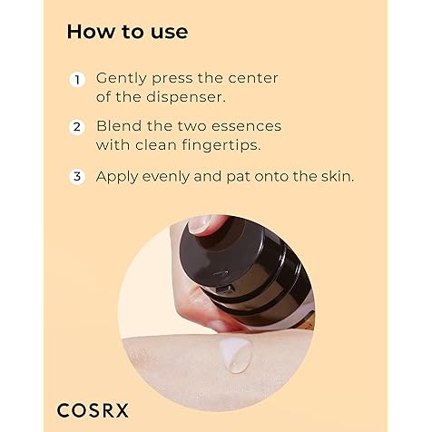 COSRX Niacinamide 5% + Snail Mucin 74% Dual Essence, Anti aging Face Serum for Dull Skin, Hydrating, Brightening, Repairing, 2.70 fl.oz / 80ml, Sensitive Skin, Not Tested on Animals, Korean Skincare