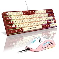 MAMBASNAKE AJAZZ AK680 Mechanical Keyboard, 68 Key 60 Percent Hot Swappable Gaming Keyboard + 6 Adjustable DPI 6400 Gaming Mouse with 6 RGB Light, for PC/Mac/Laptop Gamer (Brown Tactile Switch)