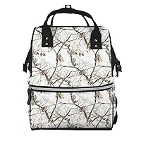 White Tree Camo Printed Diaper Bag Nappy Backpack Multifunction Waterproof Mummy Backpack Nursing Bag For Baby