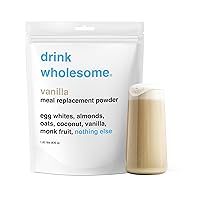 Drink Wholesome Vanilla Meal Replacement Powder | For Sensitive Stomachs | Easy to Digest | Gut Friendly | No Bloating | Dairy Free Meal Replacement | Lactose Free Meal Replacement | 1.83 lb
