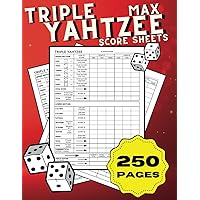 Triple Yahtzee Score Sheets: 250 Pages for Scorekeeping, Triple Yahtzee Score Pads, Large Print Score Book with Size 8,5 x 11 inches