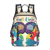 Left And Right Brain Advantage Print Lightweight Backpack, Travel Bookbag College Bag,Laptop Backpack For Men Women