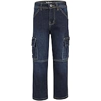 Boys Cargo Denim Pant Stylish Kids Boys 6 Pocket Denim Jeans Stretchy Comfort Cotton Jeans for Boys