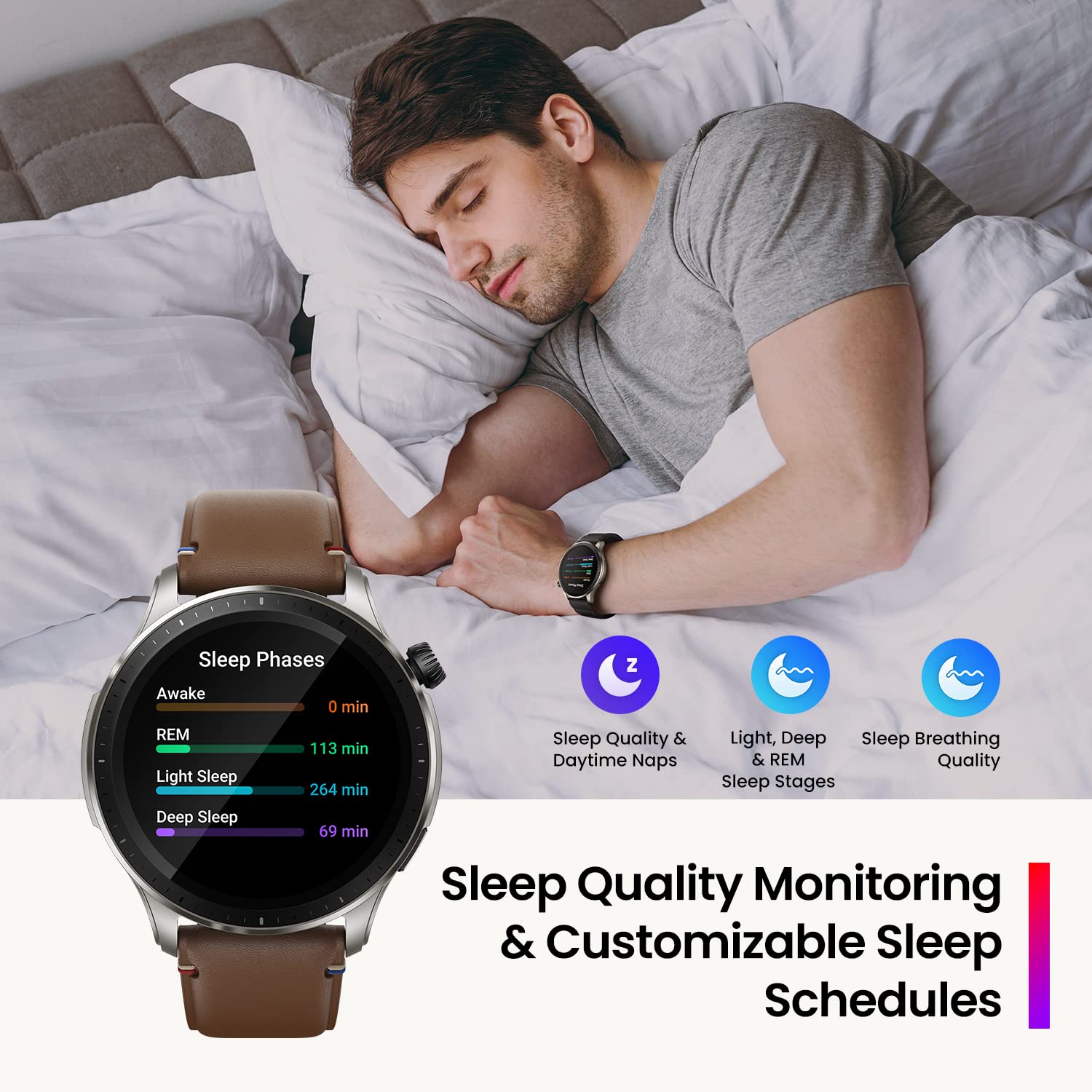 Amazfit GTR 4 Smart Watch for Men Android iPhone, Dual-Band GPS, Alexa Built-in, Bluetooth Calls, 150+ Sports Modes, 14-Day Battery Life, Heart Rate Blood Oxygen Monitor, 1.43”AMOLED Display,Brown