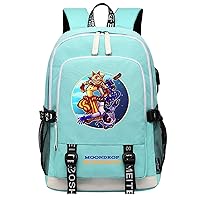 Sundrop and Moondrop Bookbag with USB Charging Port-Water Resistant Laptop Daypack Lightweight Backpack