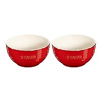 STAUB Ceramics Universal Bowl Set, 6.5-inch, Cherry, 32 Ounces