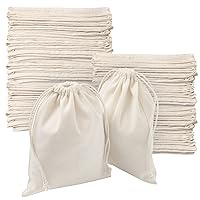 PALTERWEAR Drawstring Bags Bulk Wholesale - Pack of 100 - Size 6 x 8 (Natural Cotton - Double Drawstring)