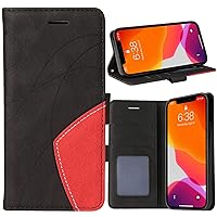 XYX Wallet Case for Motorola G10, Splicing Matching Premium PU Leather Flip Protective Phone Case Cover with Card Slots for Moto G10, Black