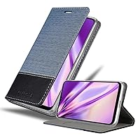 Book Case Compatible with Samsung Galaxy A22 5G in Dark Blue Black - with Magnetic Closure, Stand Function and Card Slot - Wallet Etui Cover Pouch PU Leather Flip