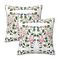 Flamingo Bird Round Leaves Print Country Style Exquisite Couch Pillow Covers Decor Throw Pillow Covers Couch Sofa
