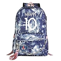 Student Mbappe Novelty Bookbag-Wear Resistant Travel Bagpack PSG Laptop Rucksack with USB Charging Port