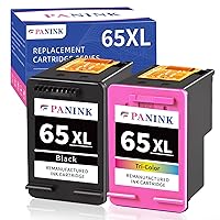 Remanufactured Ink Cartridges Replacement for HP Printer Ink 65 XL HP 65 Ink HP65 65XL Ink Cartridges Black Color Combo Pack for HP 3755 3752 2655 3722 3758 2652 5055 5052 5058 Printer(2 Pack)