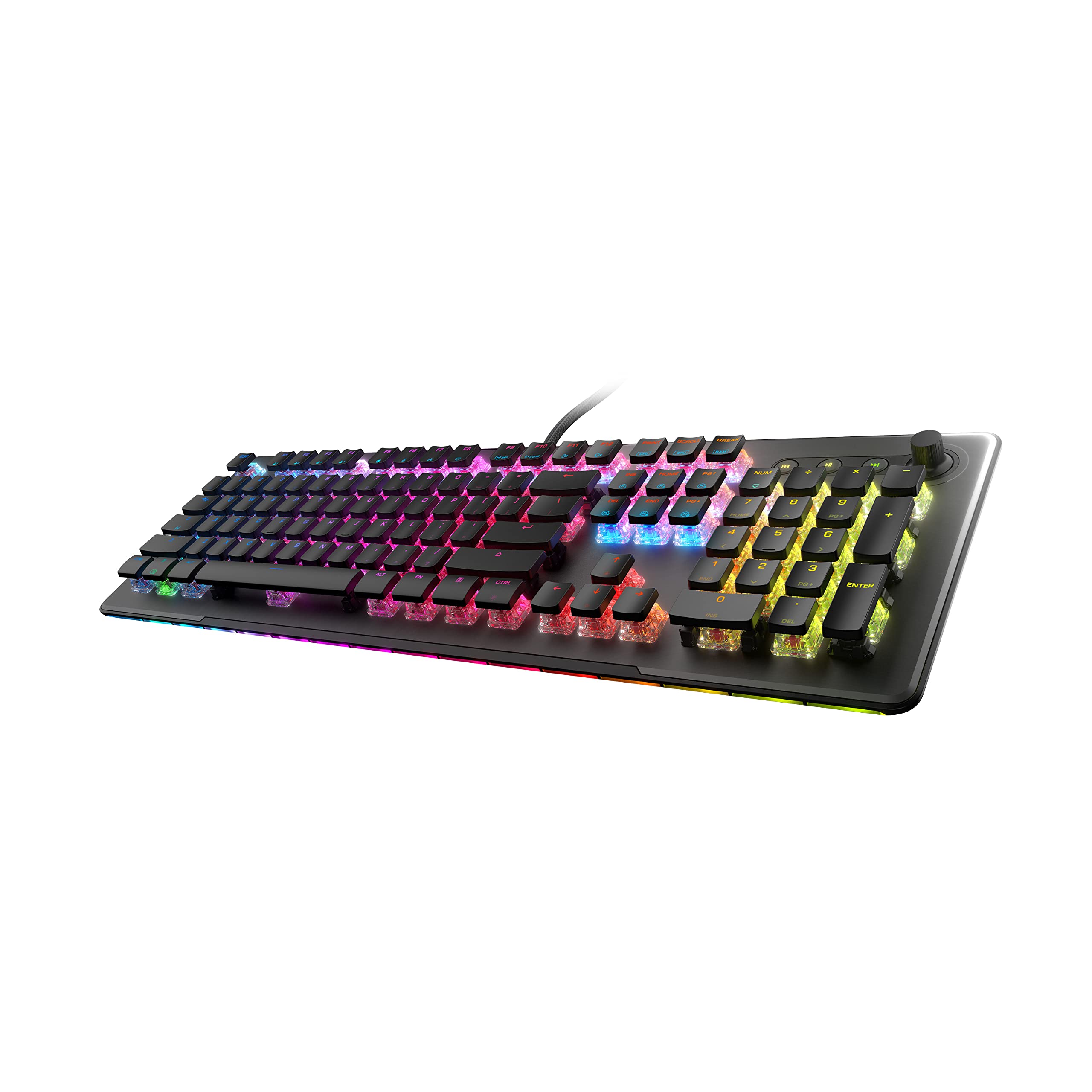 ROCCAT Vulcan II Max – Optical-Mechanical PC Gaming Keyboard with Customizable RGB Illuminated Keys and Palm Rest, Titan II Smooth Linear Switches, Aluminum Plate, 100M Keystroke Durability – Black