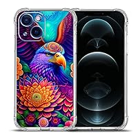 Case for iPhone 12,Mandala Floral Eagle Flowers Drop Protection Shockproof Case TPU Full Body Protective Scratch-Resistant Cover for iPhone 12