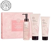 THE FACE SHOP Rice Water Bright Set - Cleanser 150ml + Light Cleansing Oil 150ml + Foam 100ml , 3 Count (Pack of 1)