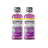 Listerine Total Care Fresh Mint Antiseptic Mouthwash, Travel Size 3.2 Ounces (95ml) - Pack of 2