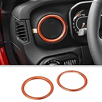 JWWY for Jeep JL Dash Air Conditioning Vent Outlet Cover Trim Compatible with 2024+ Jeep Wrangler JL JLU & Gladiator JT Interior Accessories 2pcs Orange Alloy