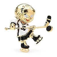 Enamel Playing Ice Hockey Brooches for Women Men Sports Brooch Pins Gifts